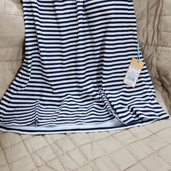 Kona Sol - Women's Racerback High Neck Tankini Top SZ XL Navy Stripe - Picture 4 of 4